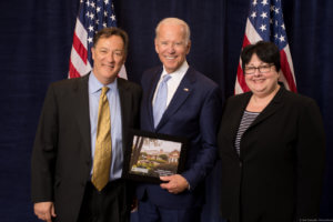 Board Chair David Martin, RN, and Visiting Nurse | Hospice Atlanta CEO Norene Mostkoff with Vice President Joe Biden